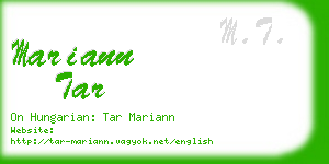 mariann tar business card